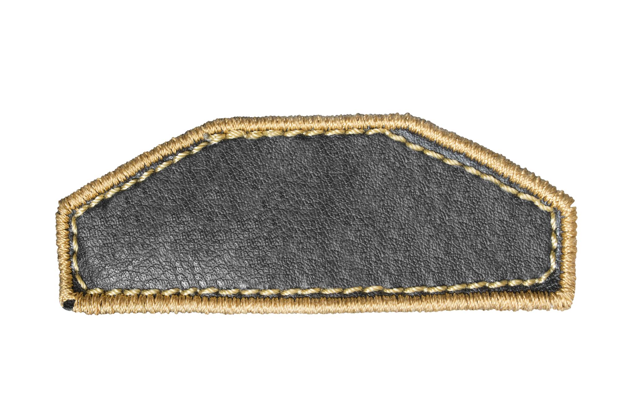 Finished embroidered patch on denim
